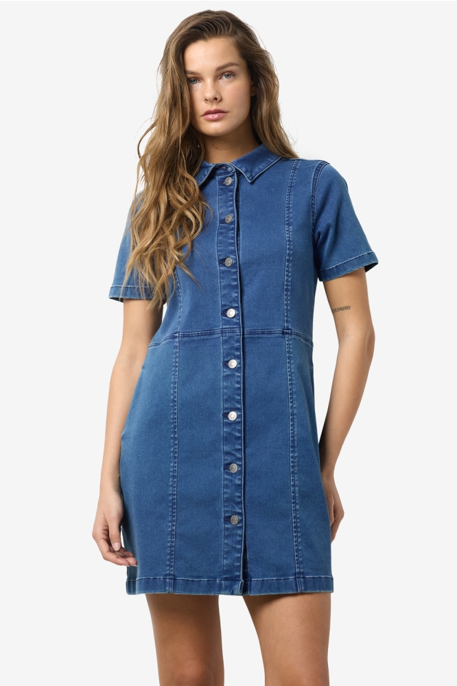 NMNISA S/S SLIM DENIM DRESS VI534MB 27032702 MEDIUM BLUE DENIM